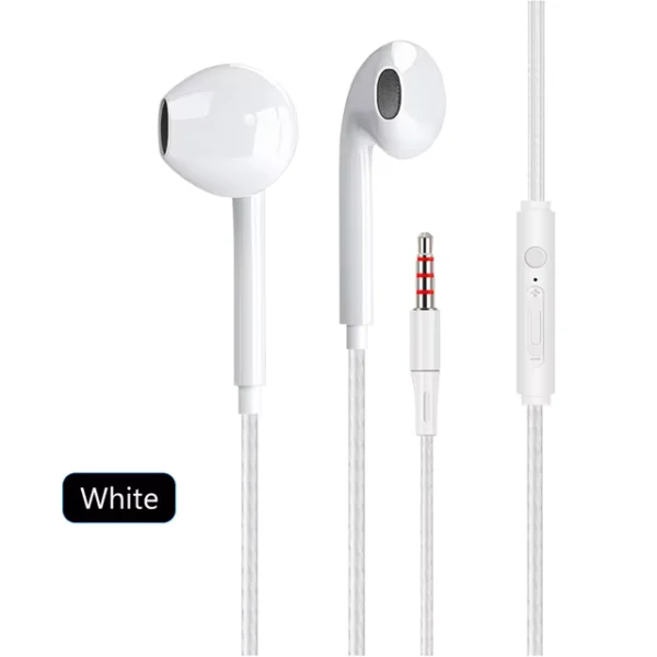 3.5mm In-Ear Wired Headphones with Mic and Bass