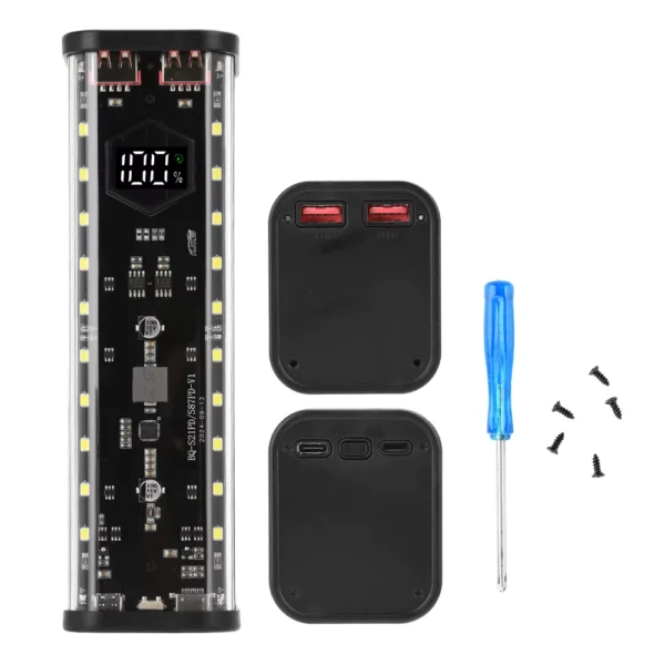 8x21700 Battery Case 22.5W Fast Charging Solder-Free DIY
