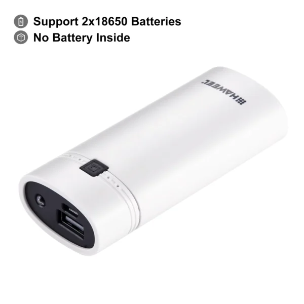 HAWEEL DIY 2x 18650 Battery Power Bank Shell with USB Output