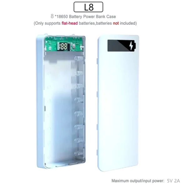 10/8 Slot 18650 Battery Box Holder with Dual USB Type-C