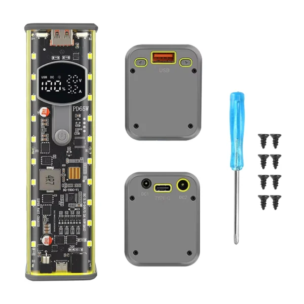 DIY 65W Power Bank Case with Fast Charging & LED Display