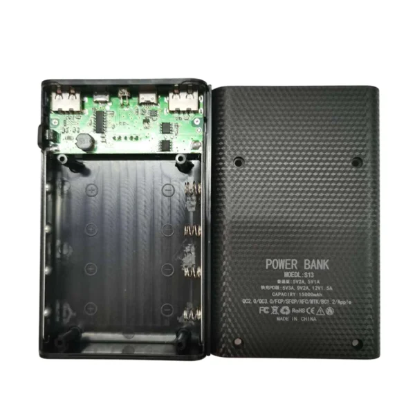 4x18650 DIY Power Bank Case with USB & Type-C Ports