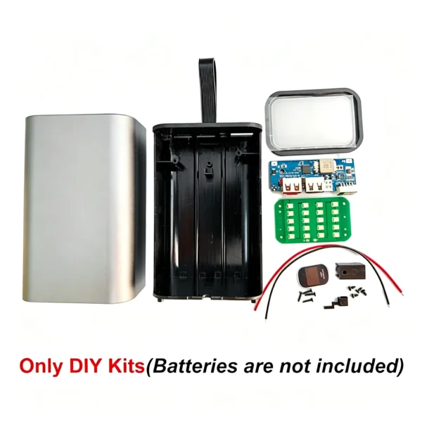 DIY 30000mAh 21700 Power Bank Kit with LED Light