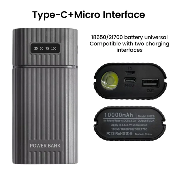 DIY Power Bank Case for 18650 to 21700 Batteries