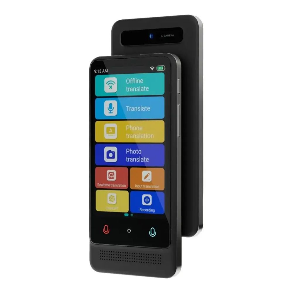 Powerology Smart Translator with 4.01-inch Display Black