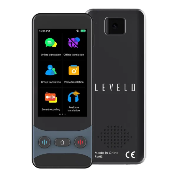 Levelo FluentLink Offline & Online Voice Translator Grey