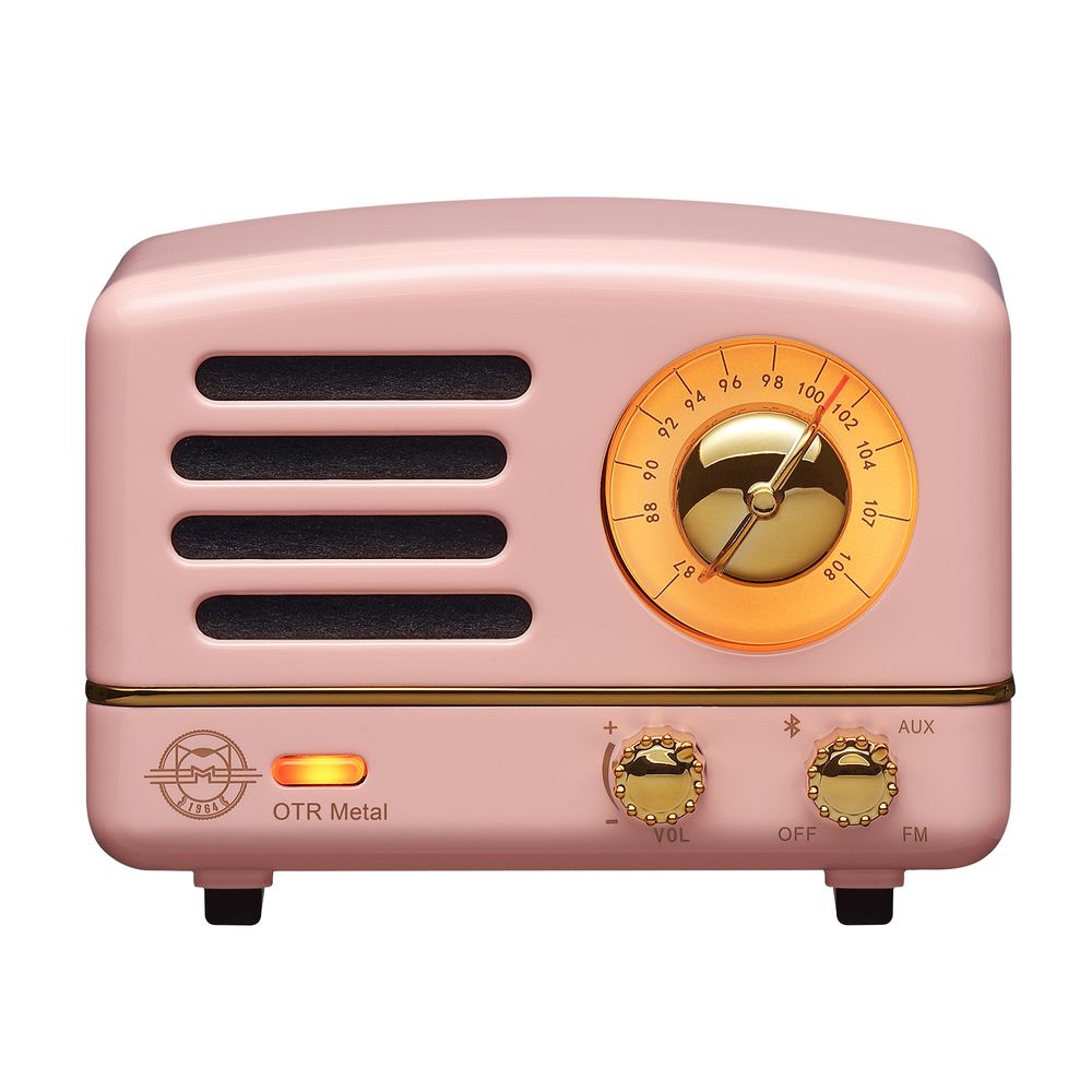Muzen OTR Metal Wireless Portable FM Bluetooth Speaker Pink