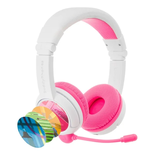 BuddyPhones SchoolPlus Wireless Kids Headphones Pink