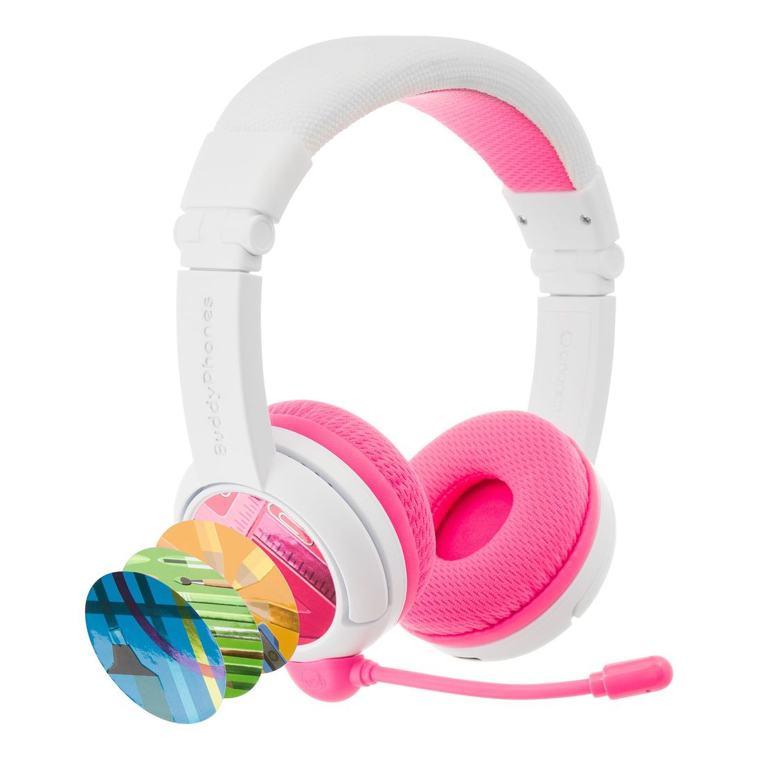 BuddyPhones SchoolPlus Wireless Kids Headphones Pink
