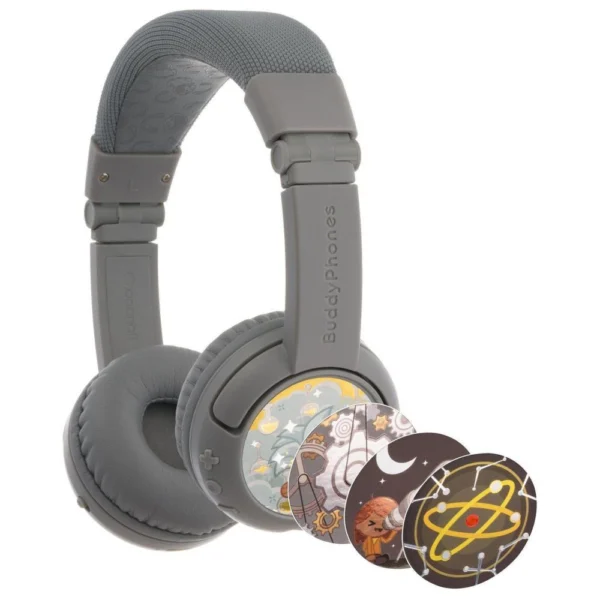 Buddyphones Play+ Wireless Bluetooth Kids Headphones Grey
