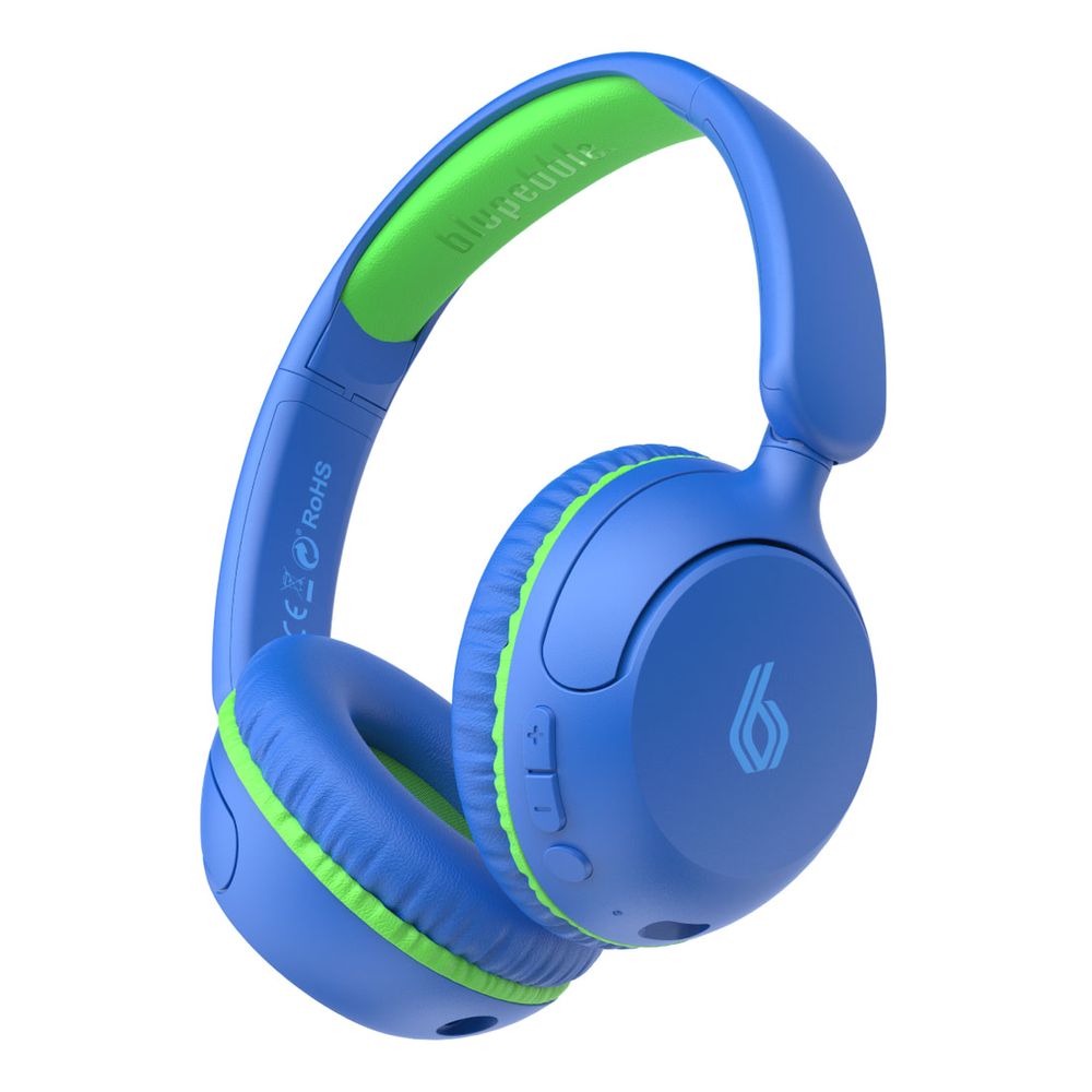 BluPebble Bounce Kids Wireless & Wired On-Ear Headphones Blue