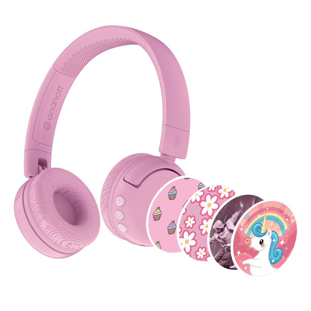 BuddyPhones POP Fun Kids Wireless Headphones Pink
