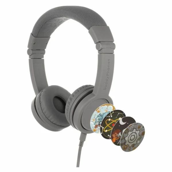 Buddyphones Explore Plus Foldable Kids Headphones Grey Matt