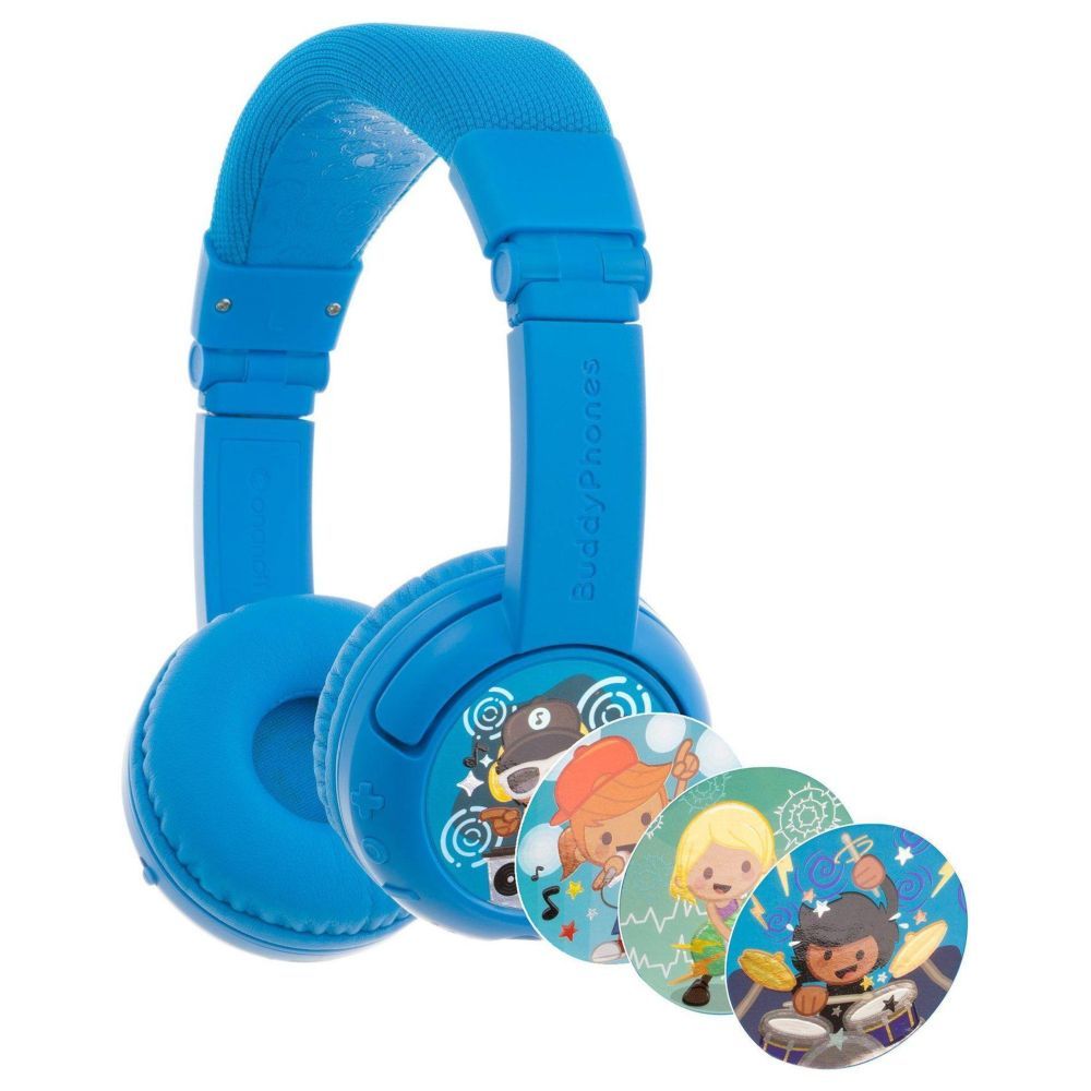Buddyphones Play+ Wireless Bluetooth Kids Headphones Blue