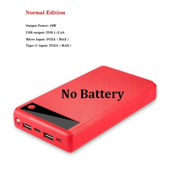 Dual USB-C 18650 Battery Holder Power Bank Case