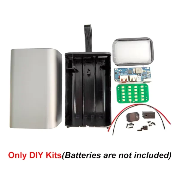 DIY 6x21700 Power Bank Case 30000mAh FastCharge LED Light