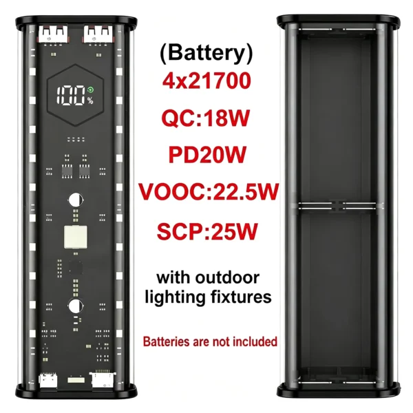 65W/45W/22.5W DIY Fast Charging Power Bank Case Kit