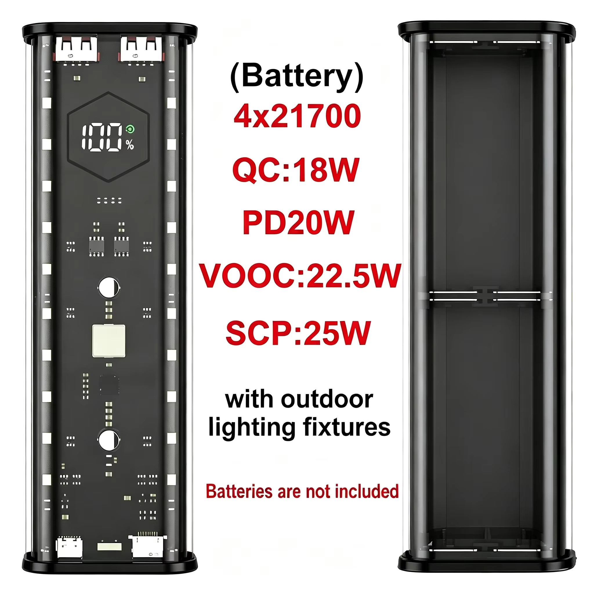 65W/45W/22.5W DIY Fast Charging Power Bank Case Kit