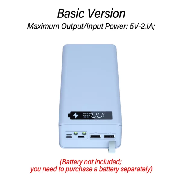 Detachable No-Welding 16 Cells 18650 Power Bank Kit