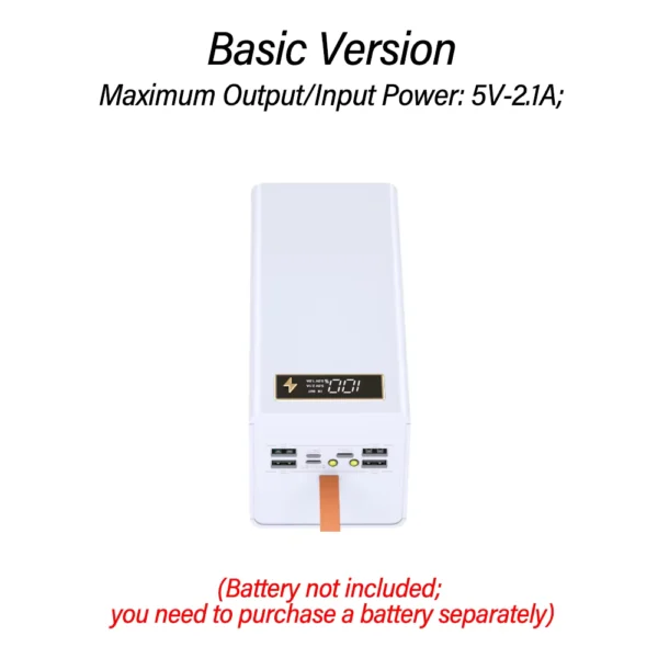 Detachable 32-Cell 18650 DIY Power Bank Case Kit