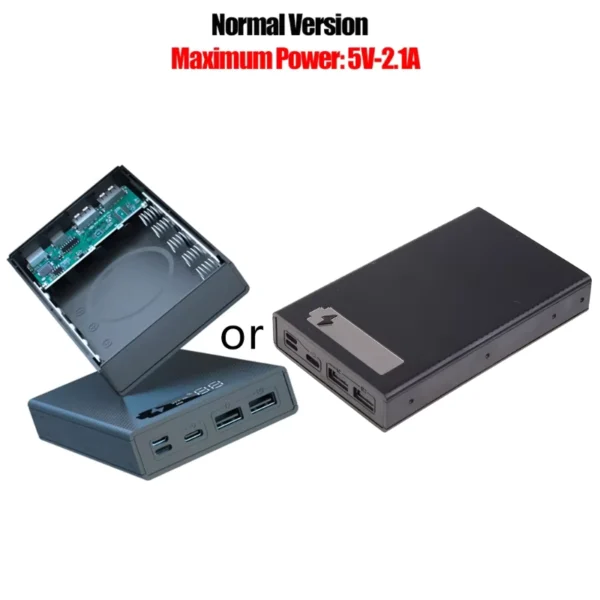 Detachable LCD Display DIY 5x18650 Power Bank Case