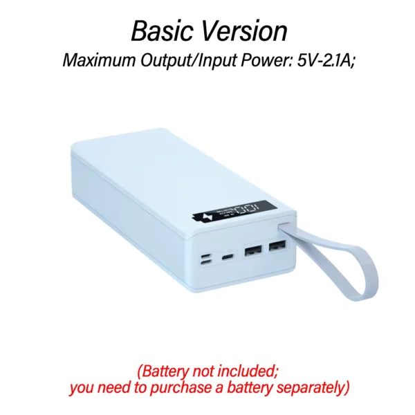 Detachable 16-Cell 18650 Power Bank Kit with Wireless Charge