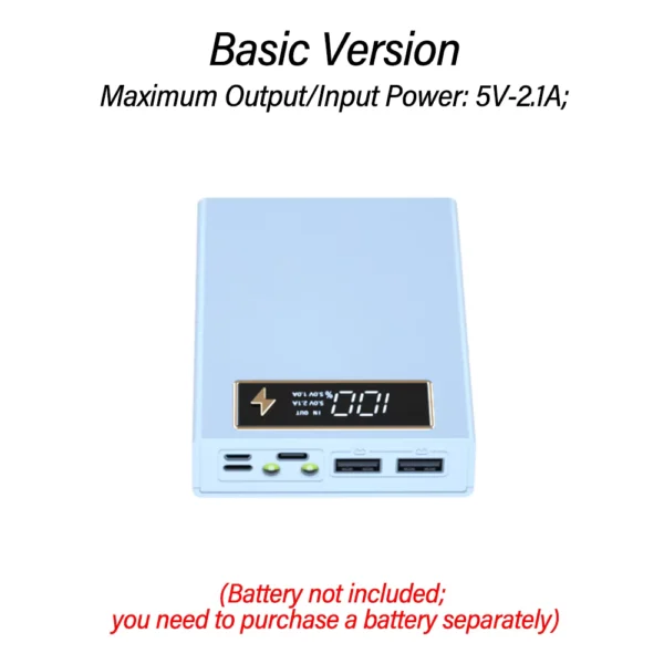4 Cells 18650 DIY Power Bank Case with Digital Display