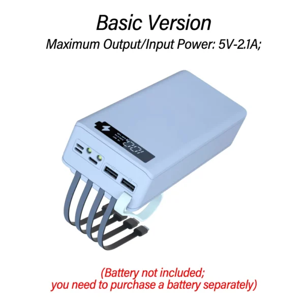 16-Cell DIY 18650 Power Bank Shell Kit No Welding