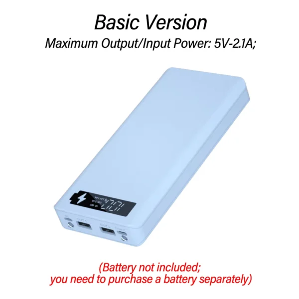 8 Cell 18650 Detachable DIY Power Bank Kit with Fast Charging