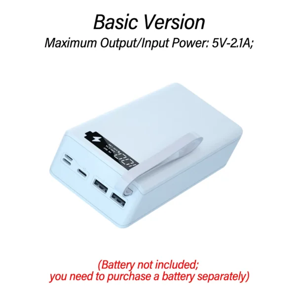 Detachable 14-Cell 18650 Power Bank Kit with Wireless Charging