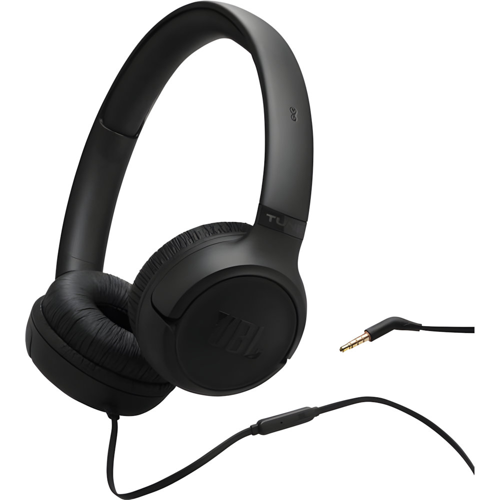 JBL Tune 530 Wired On-Ear Headphones in Black