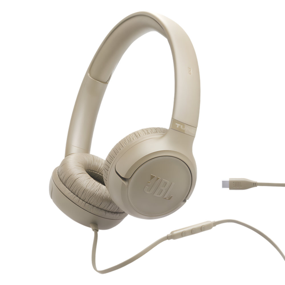 JBL Tune 530C USB-C Wired On-Ear Headphones Beige