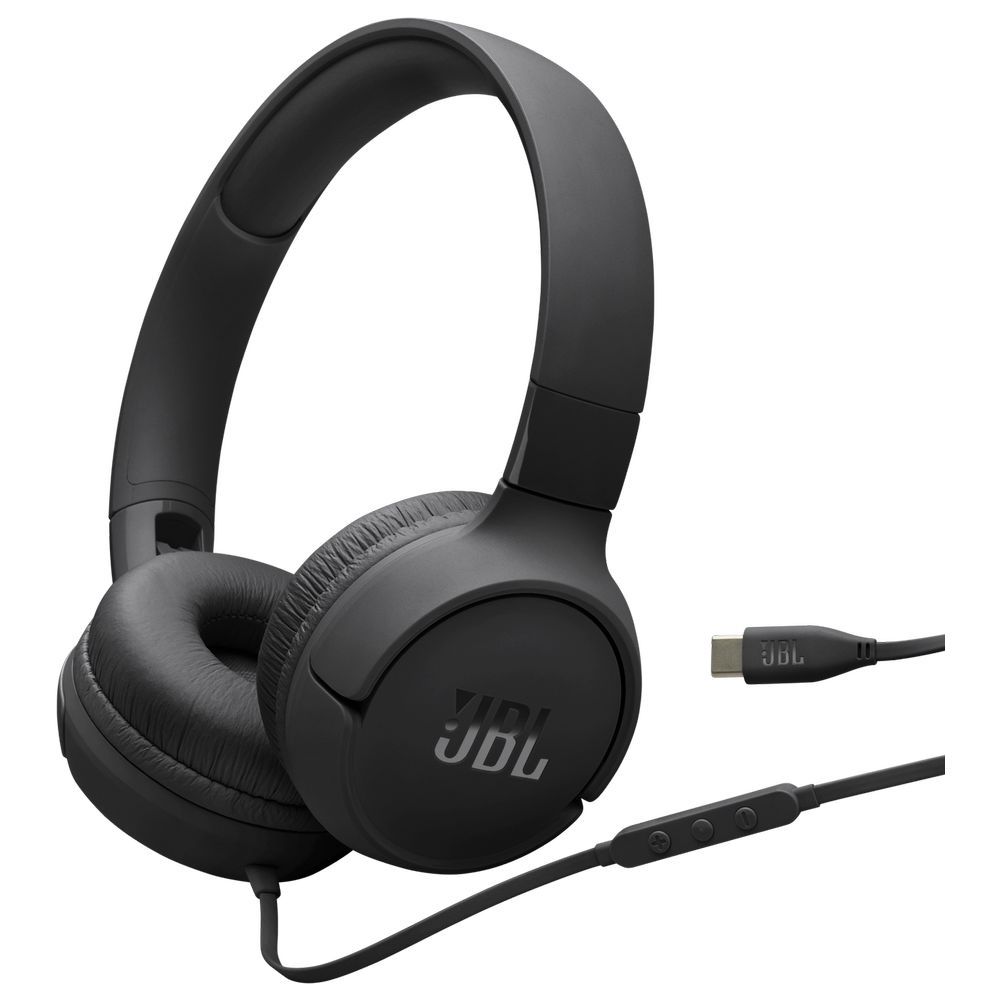 JBL Tune 520C USB-C On-Ear Headphones Black
