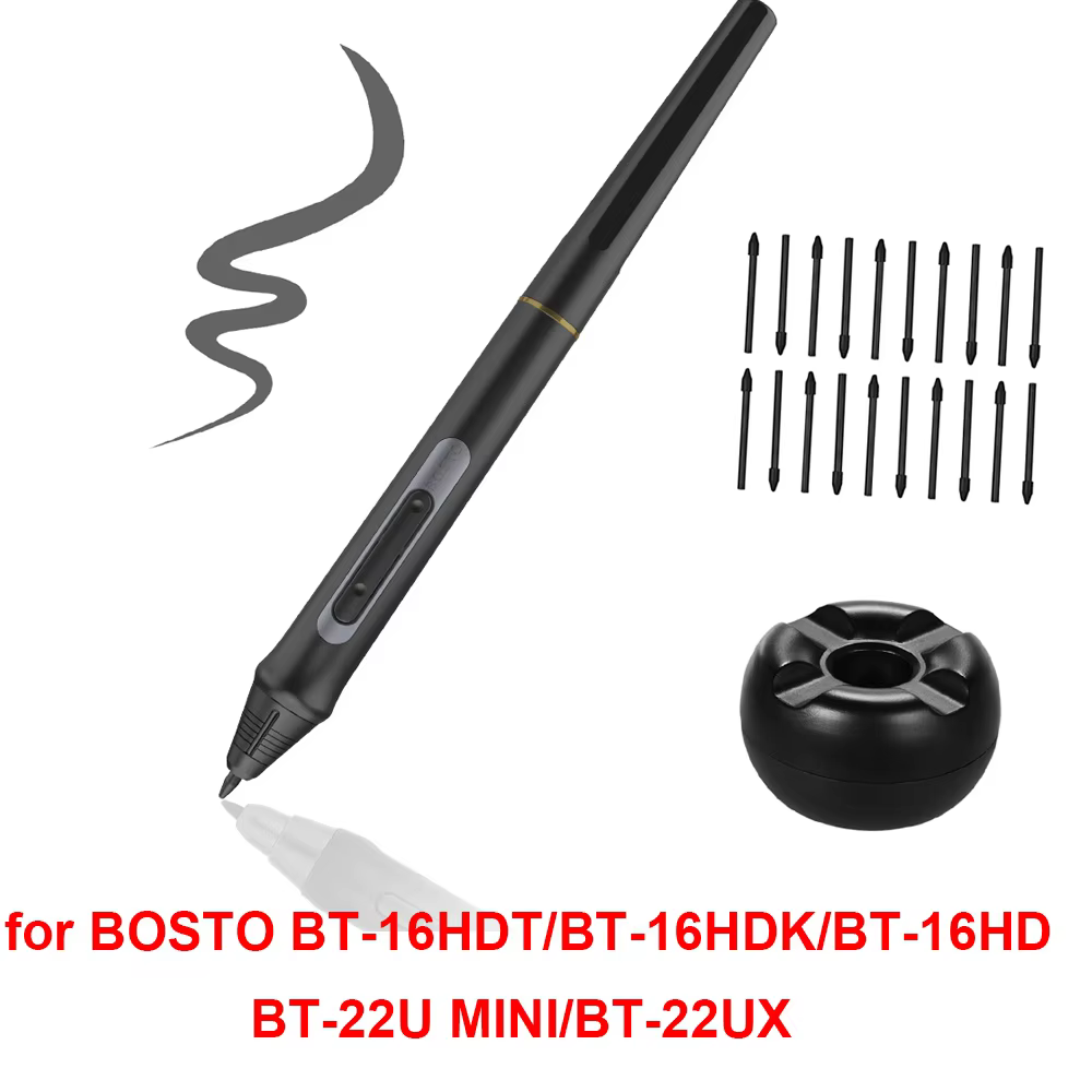 BOSTO Digital Pen with 8192 Pressure Levels for Graphics Tablets