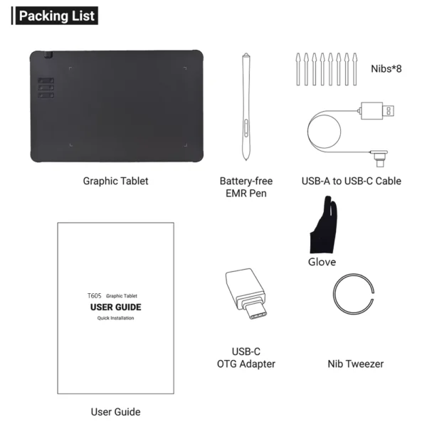 TABLIKE Ultra-thin Graphics Tablet with Battery-free Stylus