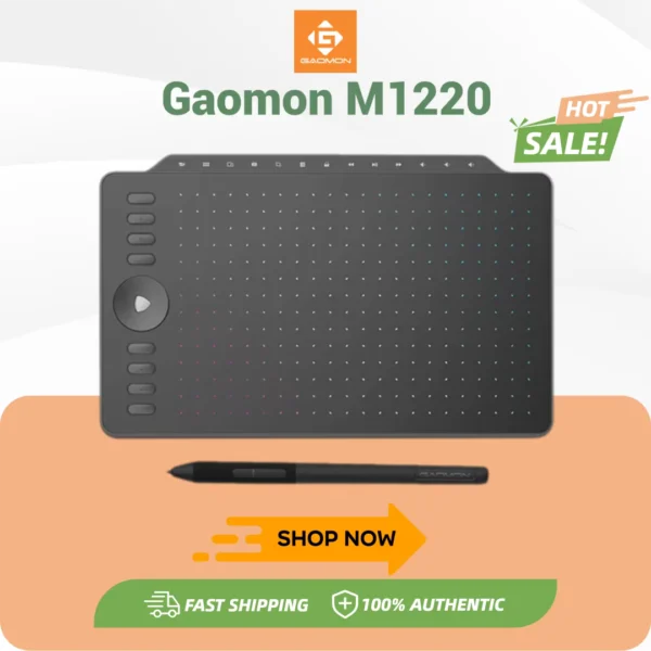 GAOMON M1220 12" Drawing Tablet with Multimedia Keys