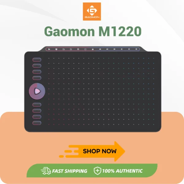 GAOMON M1220 12" Drawing Tablet with 8192 Levels & Keys