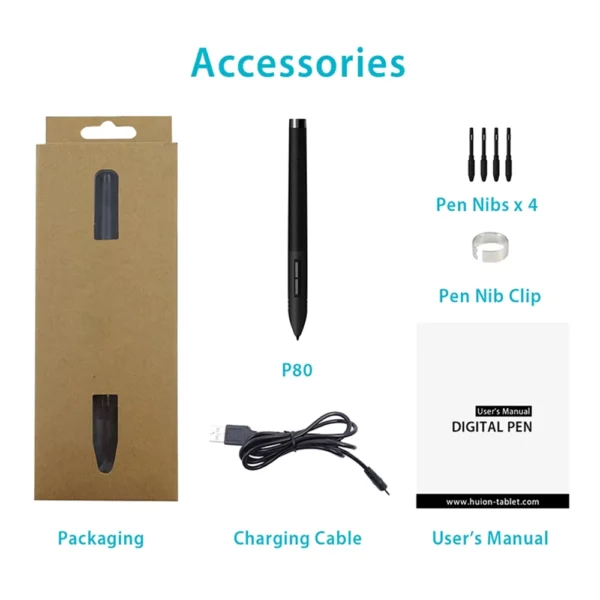 PEN80 Rechargeable Digital Pen for Huion & GAOMON Tablets