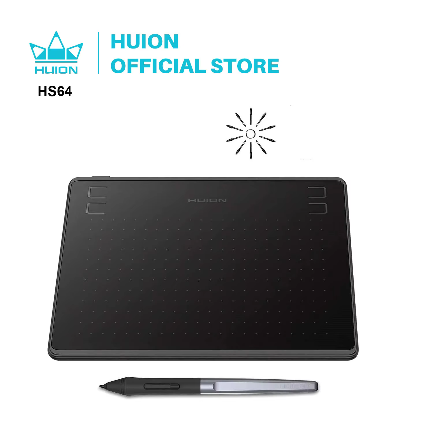 HUION HS64 6×4 Inch Graphic Drawing Tablet with Battery-Free Stylus product image
