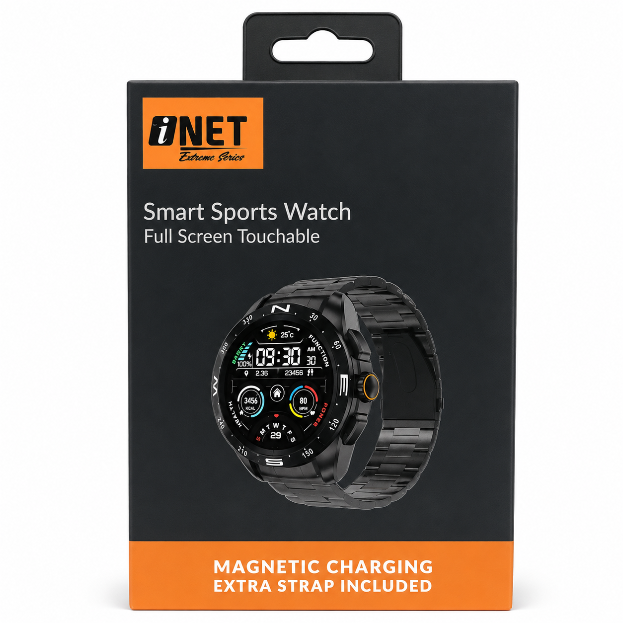 iNet Smart Sports Watch with Full Touchscreen & Magnetic Charging