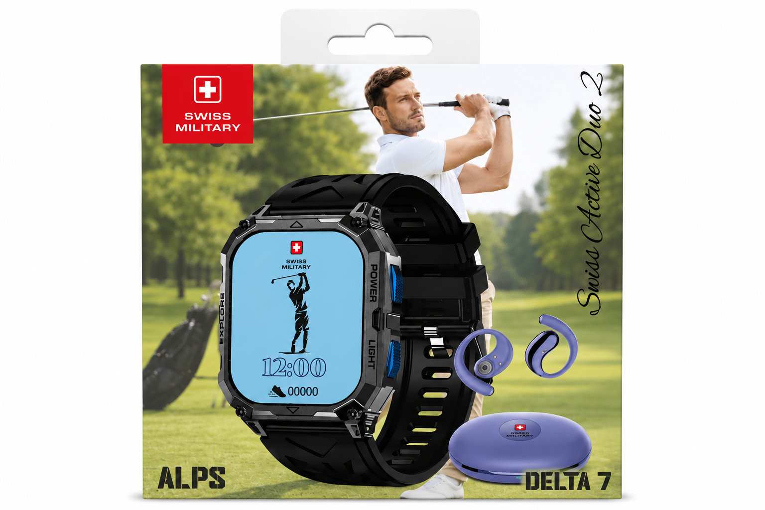 Swiss Military ALPS Delta 7 Smartwatch Combo with Earbuds