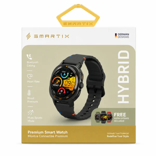 Smartix Premium Hybrid Smart Watch with 1.4 Inch AMOLED
