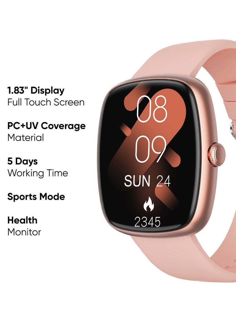 MYX PRO Pulse Pink Smartwatch with BT Calling & Health Monitor