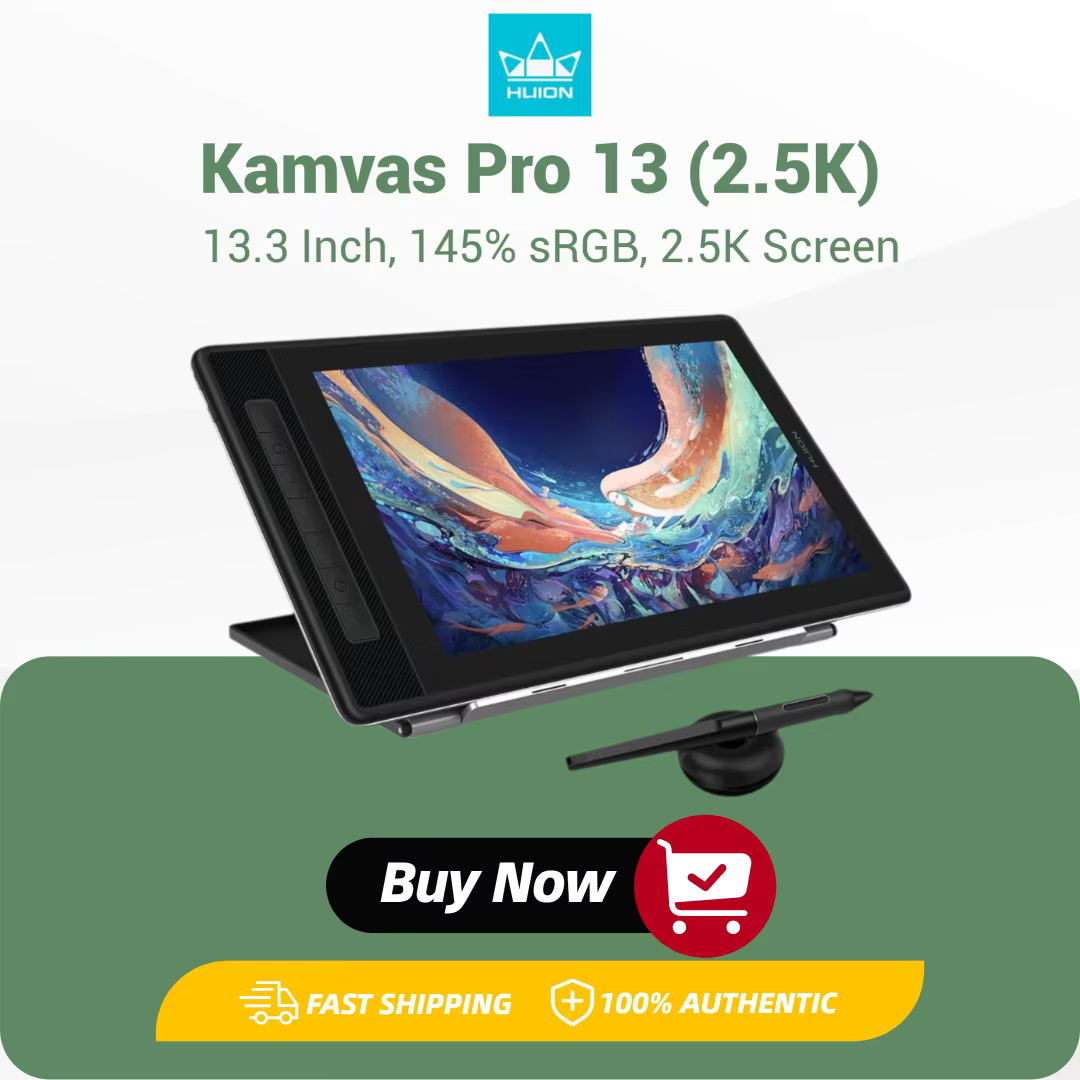 HUION Kamvas Pro 13 2.5K Drawing Tablet Monitor with Stand