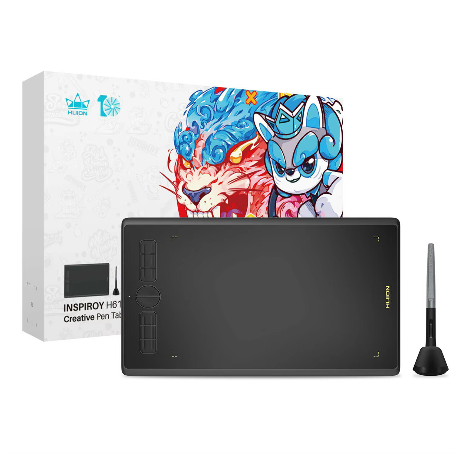 HUION H610X Graphics Tablet 10x6.25 Inch with Tilt Support