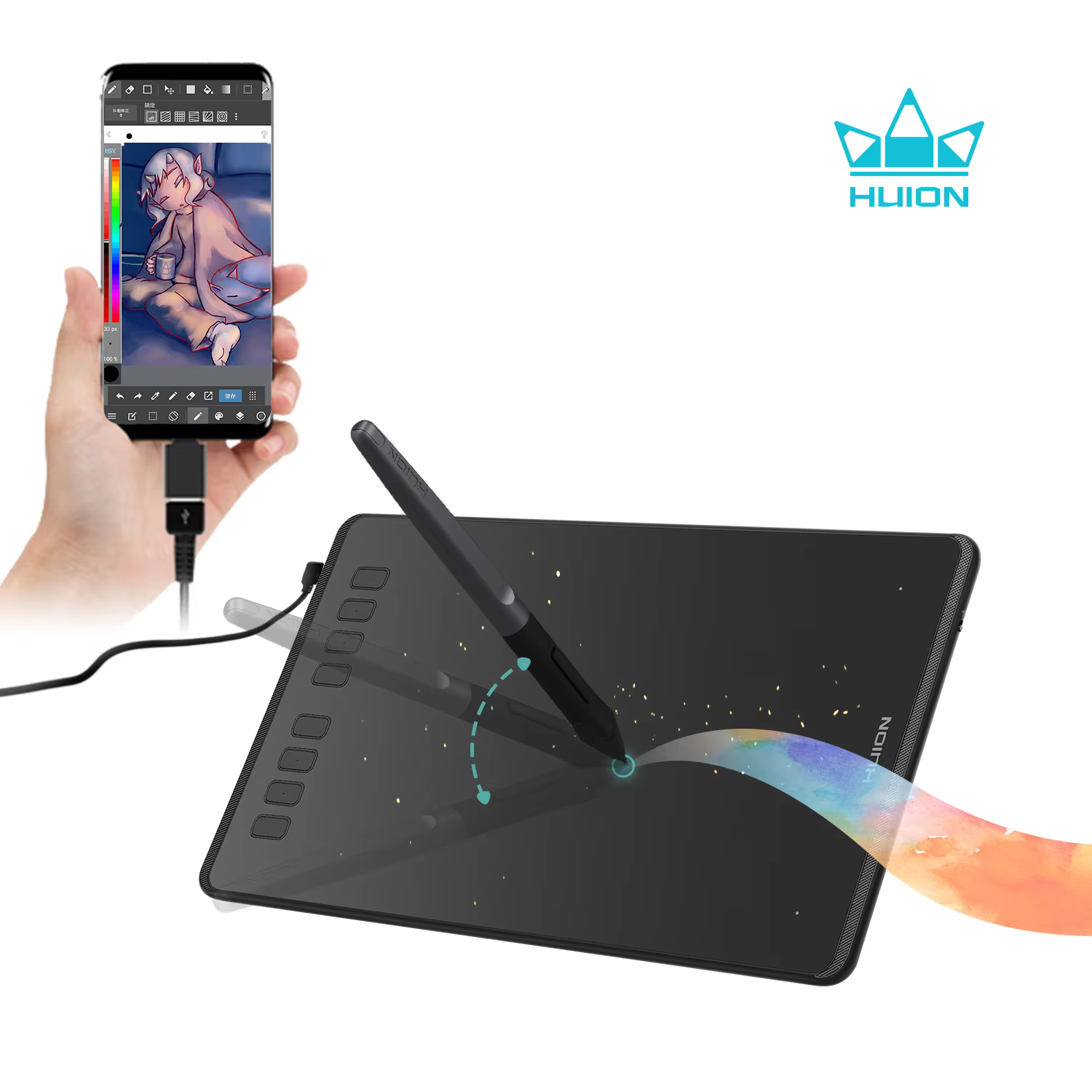 HUION H950P 9-Inch Graphics Drawing Tablet with Battery-Free Stylus