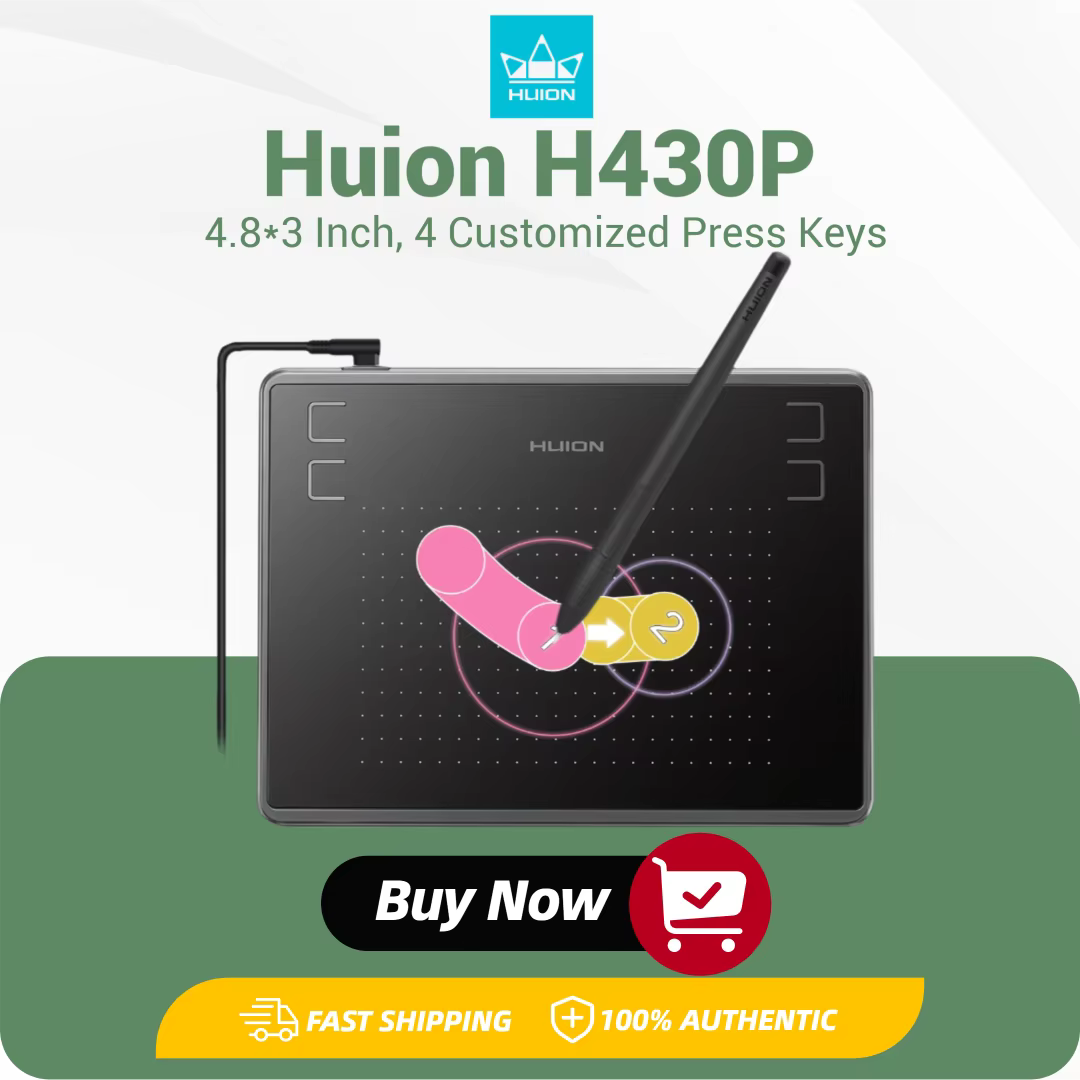 HUION Inspiroy H430P Compact Drawing Tablet with Stylus