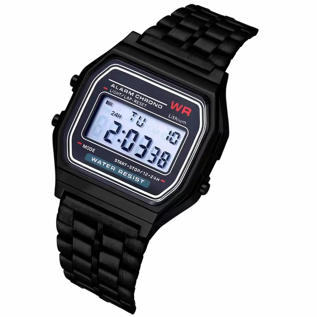 F91W Steel Band LED Digital Sports Watch for Men & Women product image