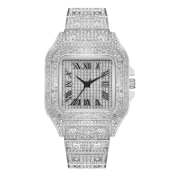 Classic Men's Stainless Steel Quartz Watch with Roman Dial