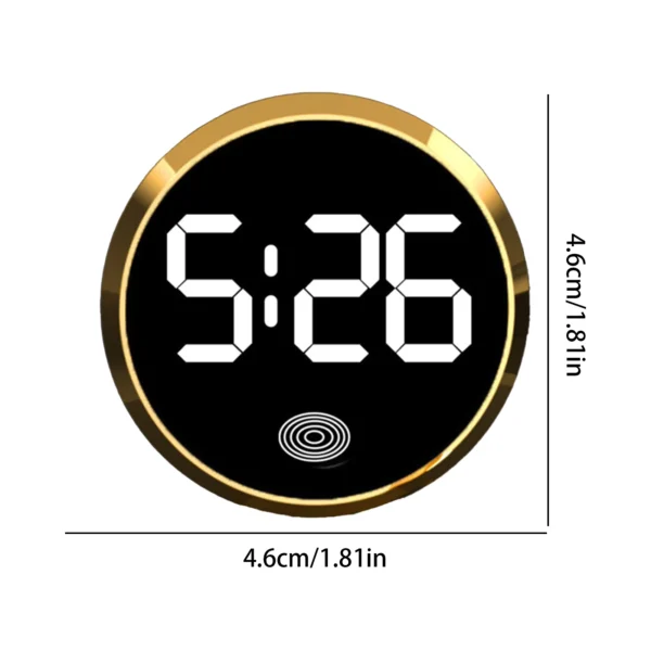 Touch-Control LED Car Clock with Brightness Adjustment